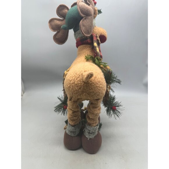Christmas Standing Plush Moose Figurine With Holiday Decor 19" Tall READ - Picture 8 of 10
